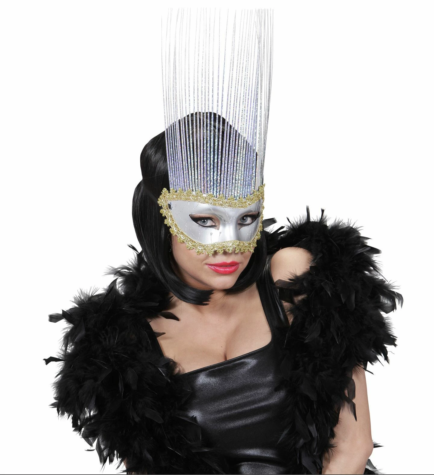 Oogmasker Zilver Met Lange Punten 2 Oogmasker Zilver Met Lange Punten - Afbeelding 2