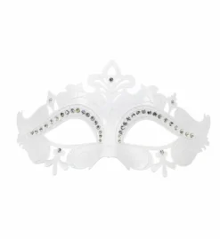 Oogmasker Venetie Met Glimmende Stenen Wit