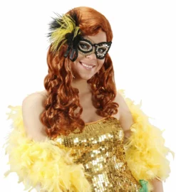 Oogmasker Tijger Met Roos, Glimmende Stenen En Veren -DuivelDesigns Winkel 1791t c 1