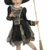Zwart-Gouden Heks Amiga Meisje Kostuum