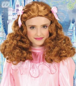 Pruik Prinses Bruin Met Lint