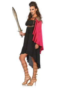 Zwarte Verleidelijke Strijdster Jurk Vrouw -DuivelDesigns Winkel leg 2022 2700 001 3 1