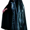 Glanzend Zwarte Cape Met Capuchon Vrouw