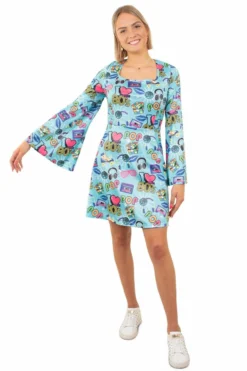 Jaren 80 Cassette Pop Love Jurk Vrouw