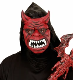 Evil Red Duivelmasker Met Kap
