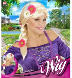 Sprookjes Pruik, Repelsteeltje Met Bloemen -DuivelDesigns Winkel wdm1014 06751 c 2