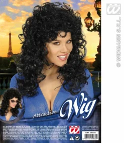 Pruik, Krulpruik Beauty Zwart -DuivelDesigns Winkel wdm1014 5957s c 1