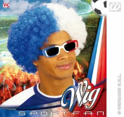 Pruik, Krullen Blauw / Wit -DuivelDesigns Winkel wdm1014 5983l c