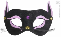 Oogmasker, Zwarte Kat Met Roze Glitter