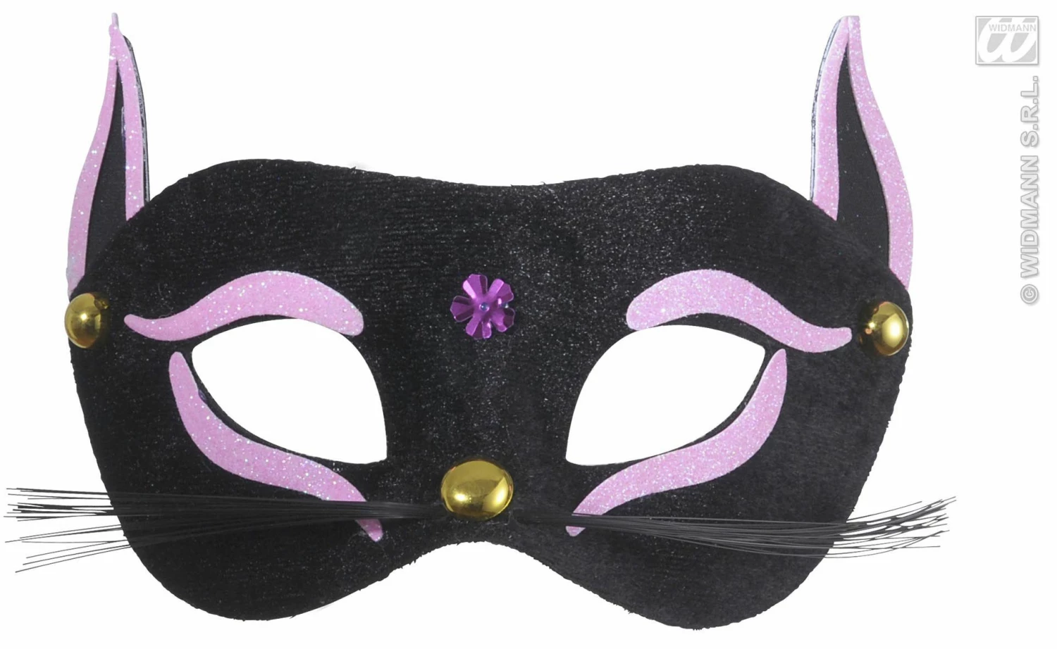 Oogmasker, Zwarte Kat Met Roze Glitter 1 Oogmasker, Zwarte Kat Met Roze Glitter