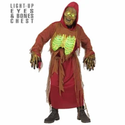 Zombie Skelet Elektro Jongen Kostuum