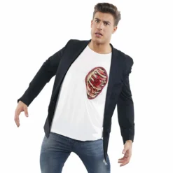 T-Shirt Met 3d Ribbenkast En Hart Man