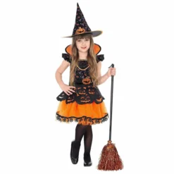 Pompoen Heks Halloween Meisje Kostuum -DuivelDesigns Winkel wdm 2018 0708 3 13