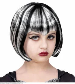 Zwart Witte Bebop Heksen Pruik
