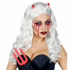 Pruik Met Horentjes Satanische Vrouw