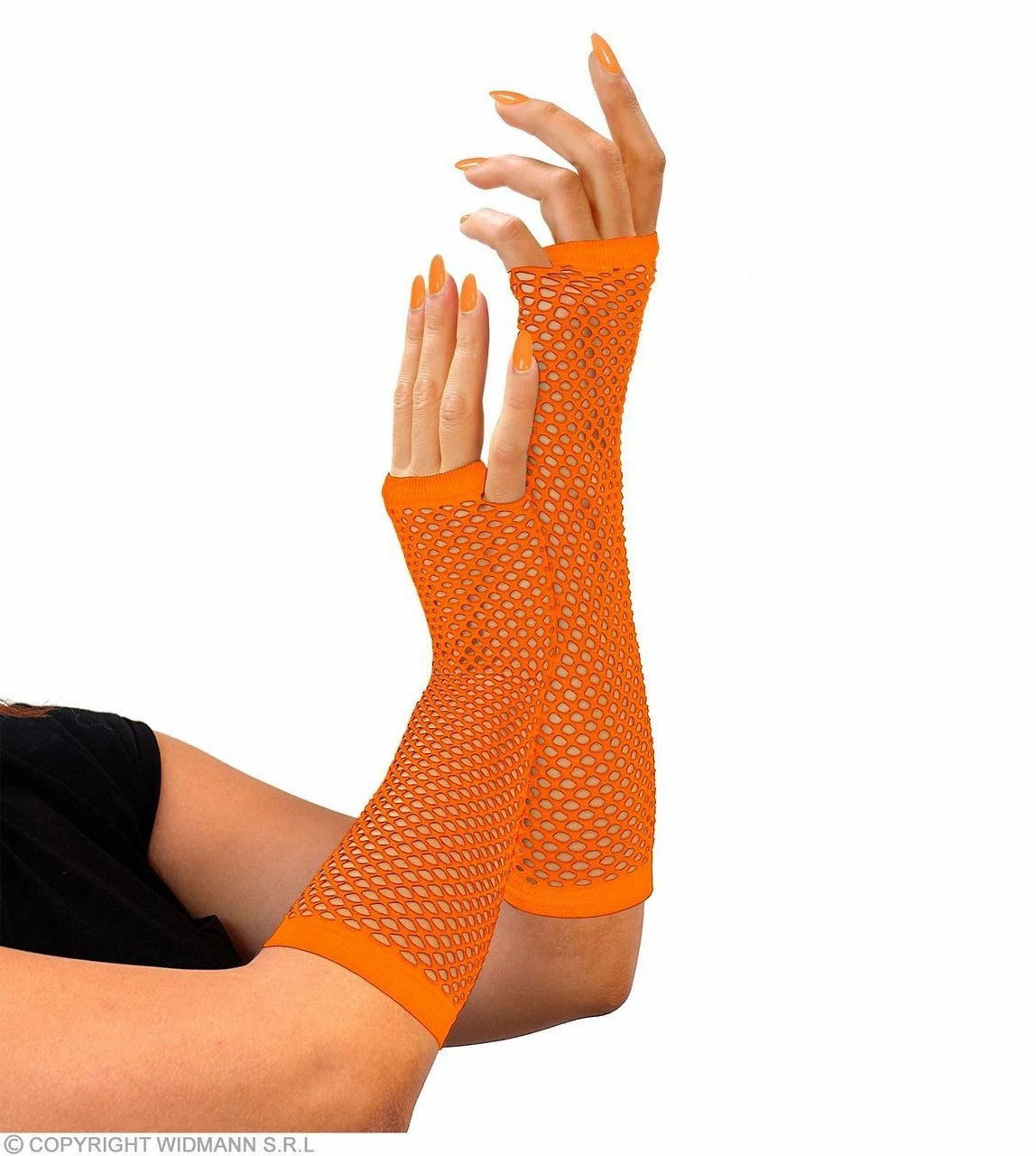 Vingerloze Handschoenen Lang Neon Oranje 2 Vingerloze Handschoenen Lang Neon Oranje - Afbeelding 2