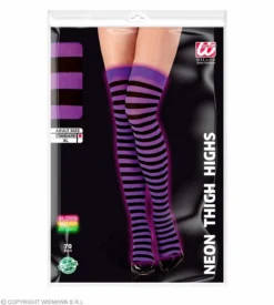 Kniekousen Extra Lang Gestreept, Neon Paars -DuivelDesigns Winkel wdm 2021 186c 4 2