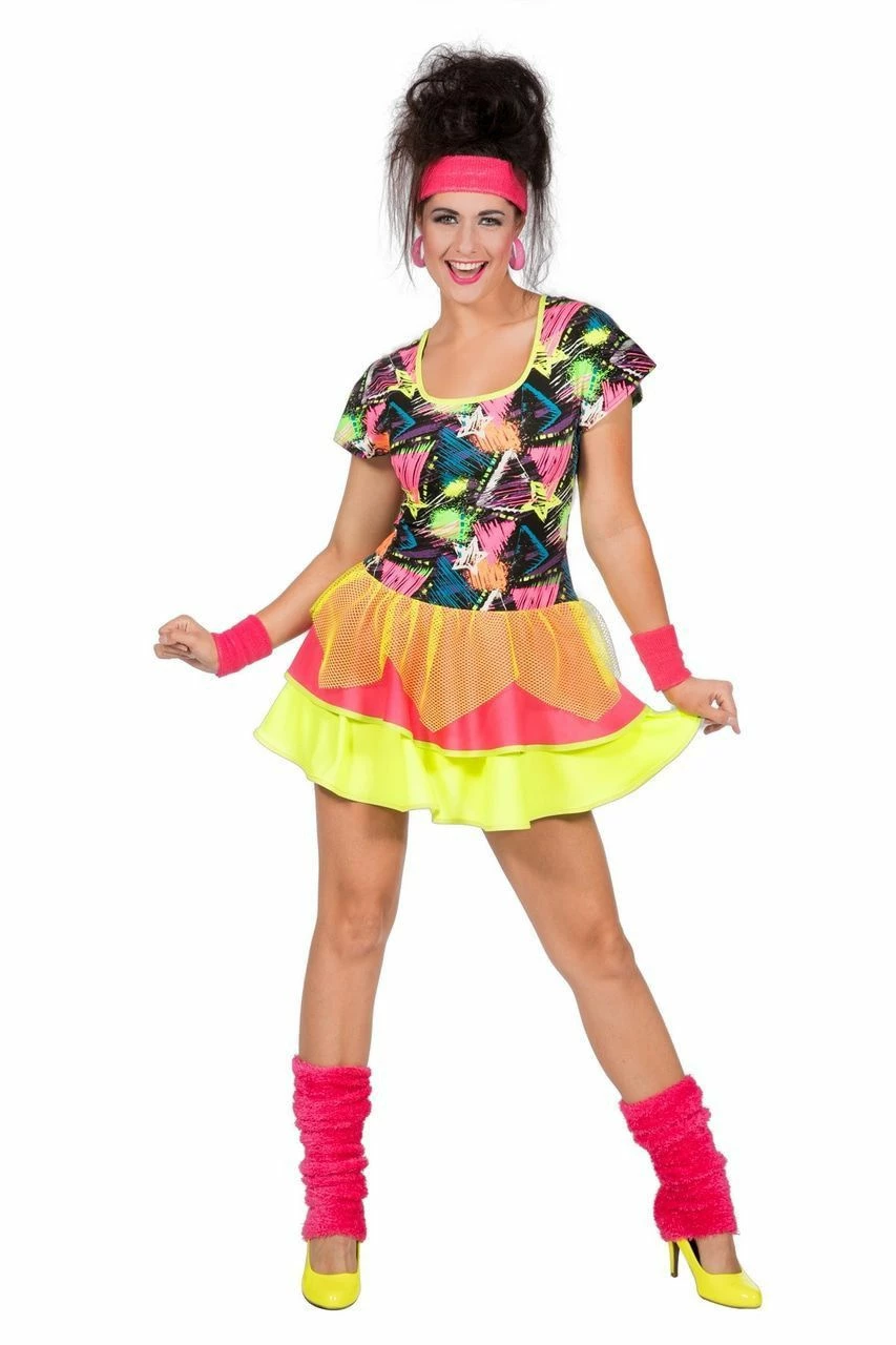 Daverende Disco Girl Jaren 80 Vrouw Kostuum 1 Daverende Disco Girl Jaren 80 Vrouw Kostuum